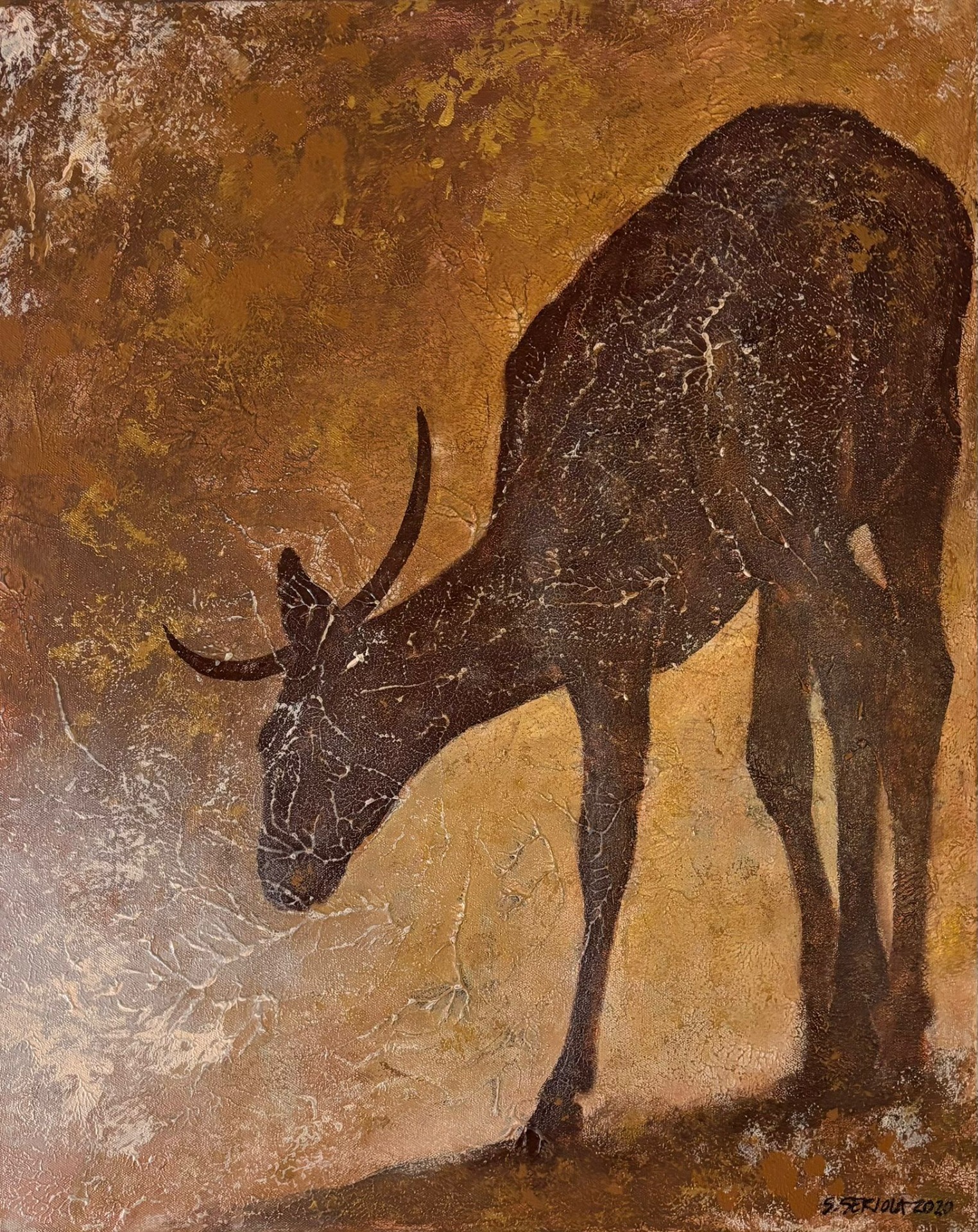 Susanna Seriola-Vesa, Astral, 2020, akryylimaalaus kankaalle, 80x65, lähtöhinta 300 €